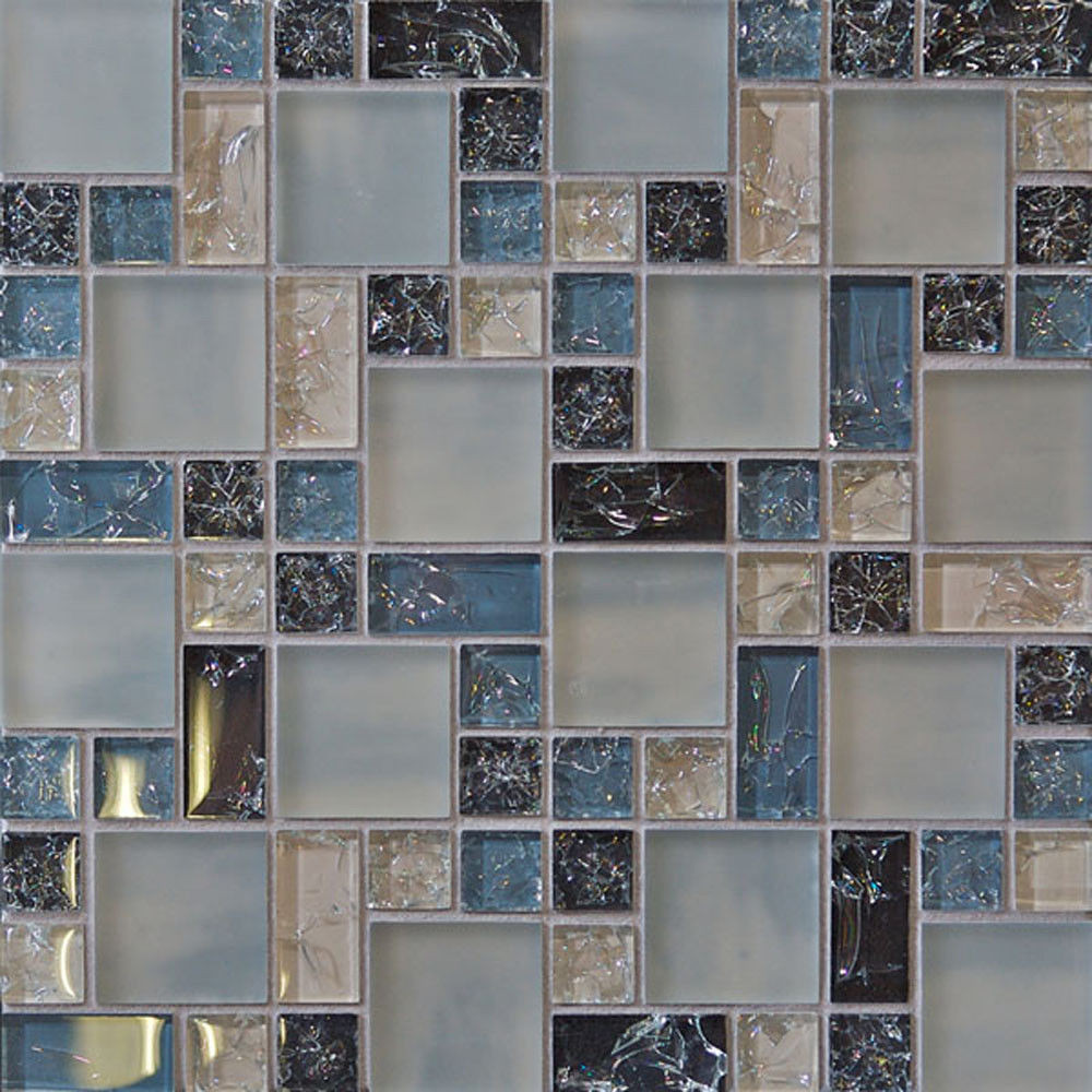 Bathroom Mosaic Tile Backsplash
 1 SF Blue crackle glass mosaic tile Backsplash Kitchen