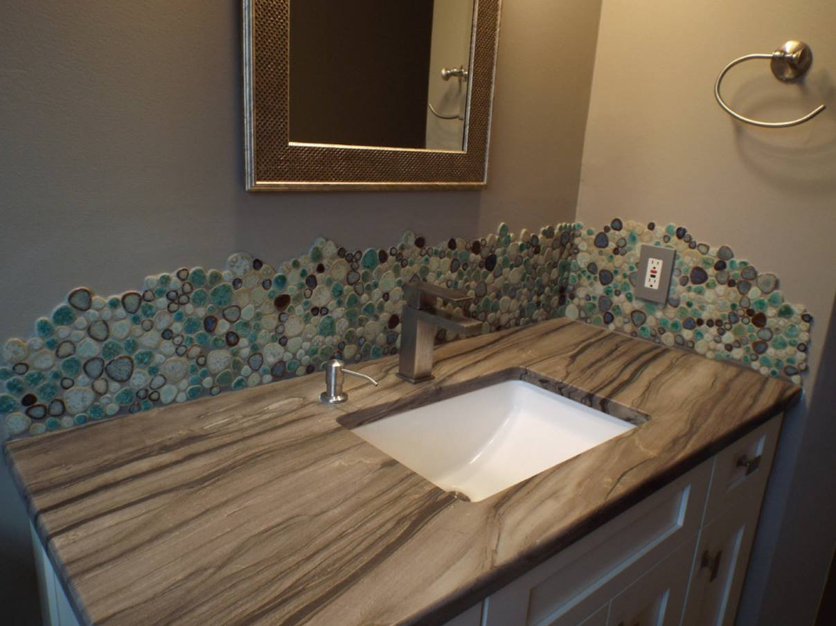 Bathroom Mosaic Tile Backsplash
 Porcelain & Pebbles Bathroom Backsplash Heart shaped