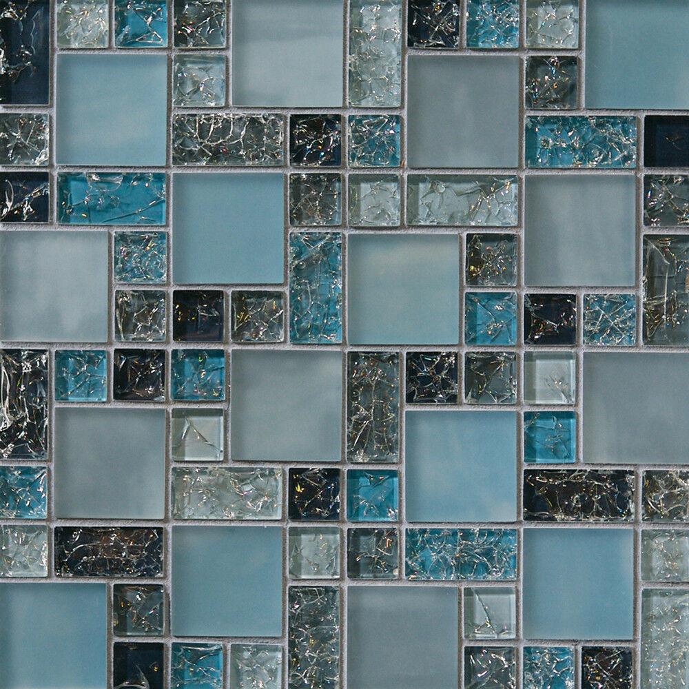 Bathroom Mosaic Tile Backsplash
 SAMPLE blue crackle glass mosaic tile backsplash Kitchen