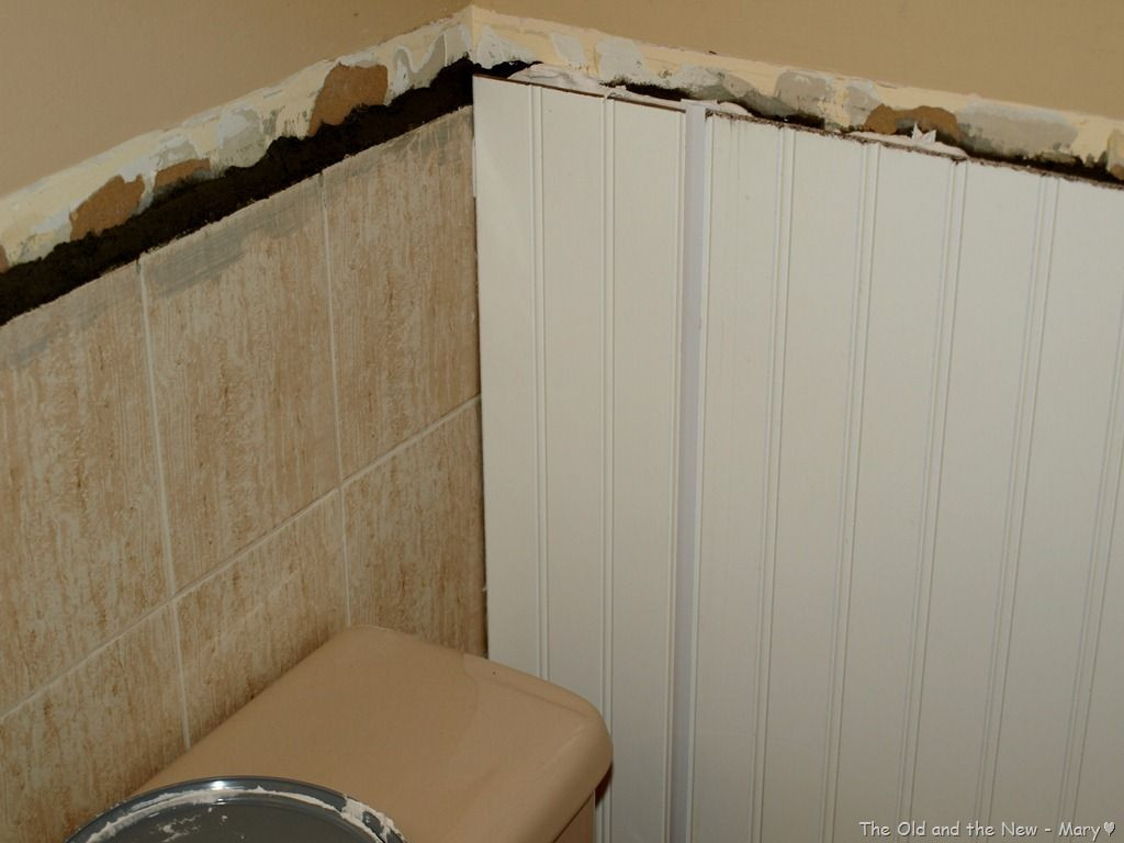 Bathroom Tile Cover Up
 covering wall tile with wall board Much easier and likely