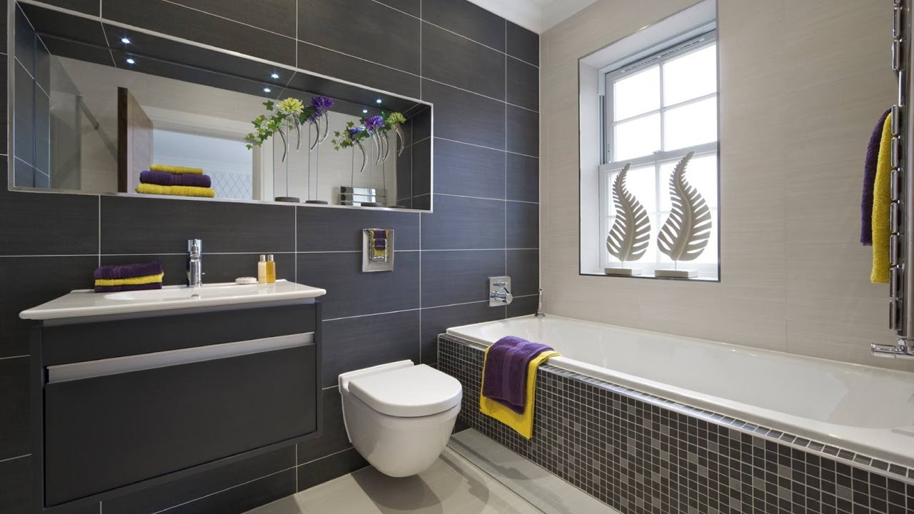 Bathroom Wall Tiles Design
 Grey Bathroom Wall and Floor Tiles Ideas