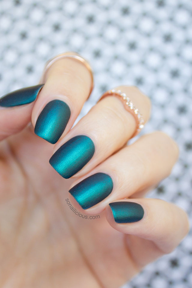 Beautiful Nail Colors
 matte emerald nails mint polish czarina SoNailicious