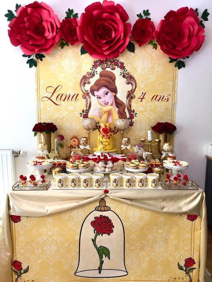 Beauty And The Beast Birthday Party
 Kara s Party Ideas Princess Belle Beauty & the Beast
