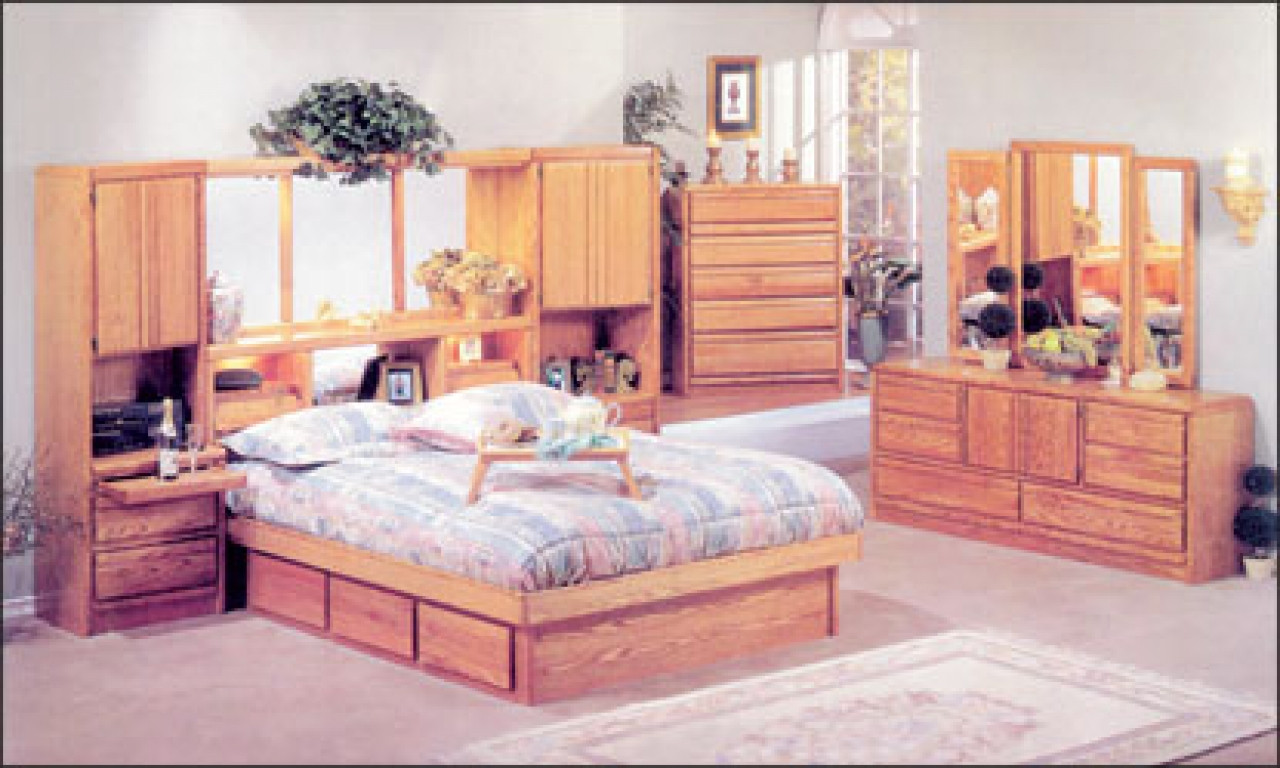 Bedroom Furniture Wall Units
 Golden oak bookcase wall unit bedroom furniture sets