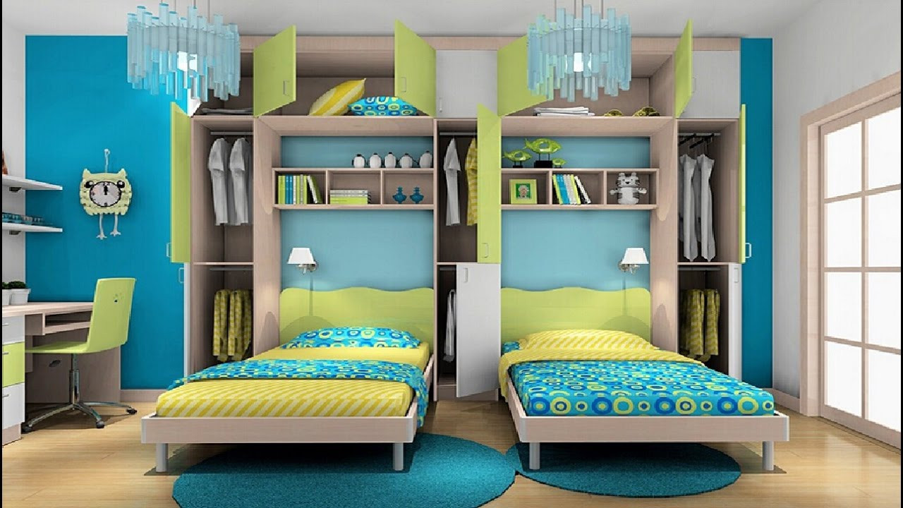 Bedroom Ideas Kids
 Awesome Twin Bedroom Design Ideas with Double Bed for Boys