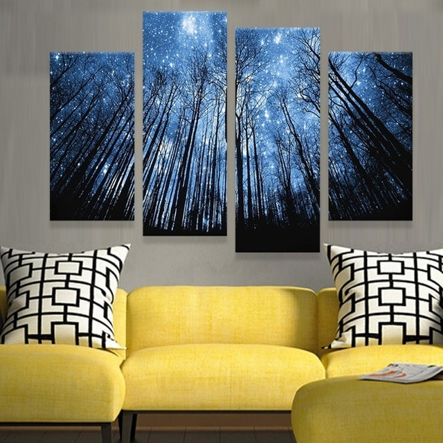 Bedroom Wall Art Paintings
 HD Print 4 Pieces e Set Wood Star Bedroom Painting Wall