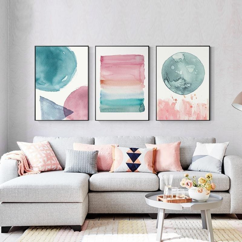Bedroom Wall Art Paintings
 Colorful Warm Cosy Bedroom Wall Art Shades Pink Blue