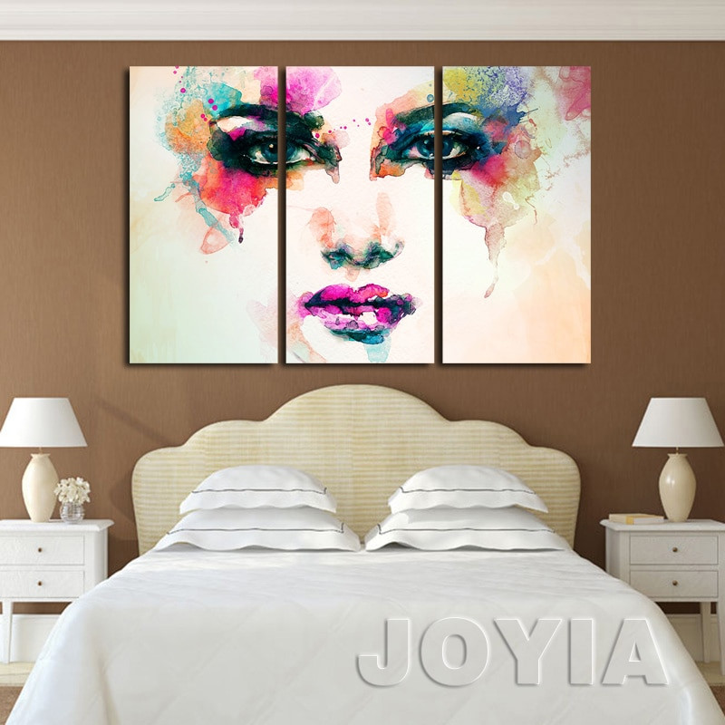 Bedroom Wall Art Paintings
 Triptych Pop Art Painting Canvas Abstract Figure Paintings