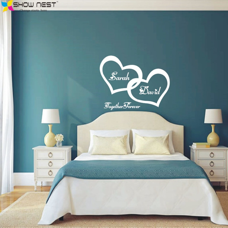 Bedroom Wall Art Stickers
 Symbol Love Forever Wall Sticker Double Heart Custom