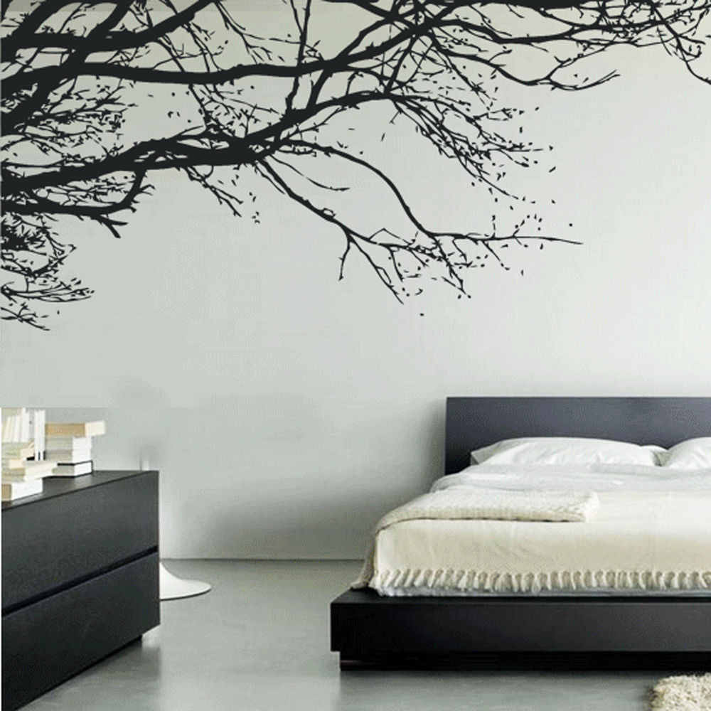 Bedroom Wall Art Stickers
 Tree Branches Leaves Blowing Wall Art Stickers Decal
