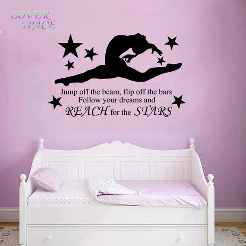 Bedroom Wall Art Stickers
 Aliexpress Buy GYMNAST GYMNASTIC GIRLS Bedroom Quote