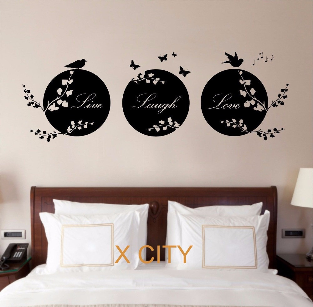 Bedroom Wall Art Stickers
 Live Laugh Love QUOTE POP WORDS CREATIVE WALL ART STICKER
