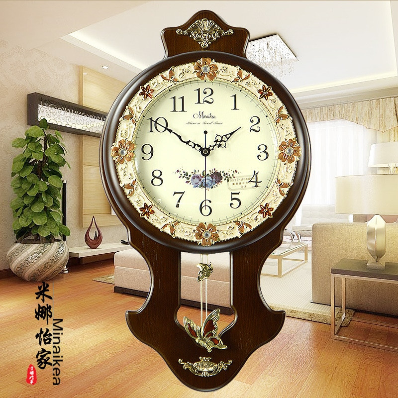 Bedroom Wall Clocks
 Q Home Decor European Mute Solid Wooden Antique Wall Clock