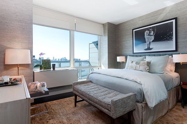 Bedroom Wall Coverings
 Contemporary New York City Condo Stuns With Color and