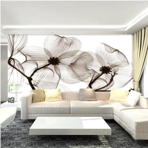 Bedroom Wall Coverings
 Black White flower 3D Abstract Mural Wallcoverings