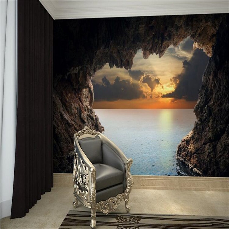 Bedroom Wall Coverings
 Modern 3D stereoscopic photo wallpaper living room bedroom