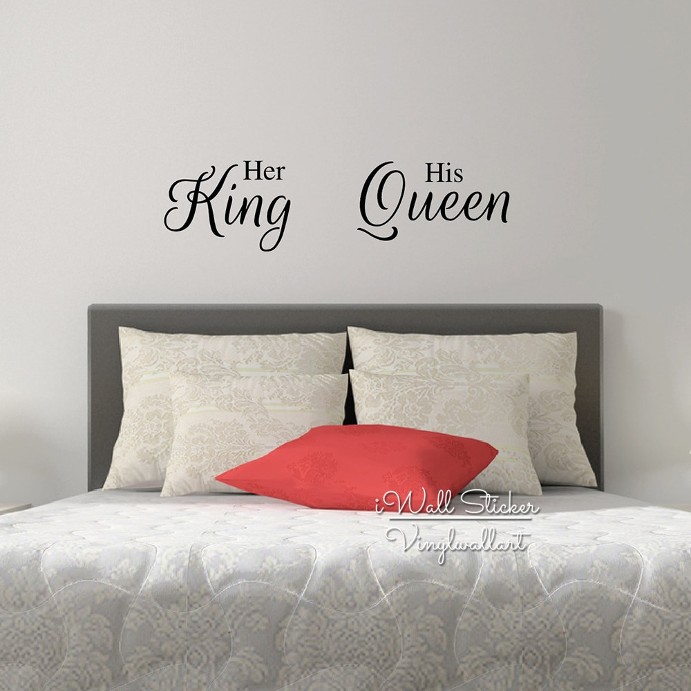 Bedroom Wall Decals Quotes
 Her King His Queen Quote Wall Sticker Love Quote Wall
