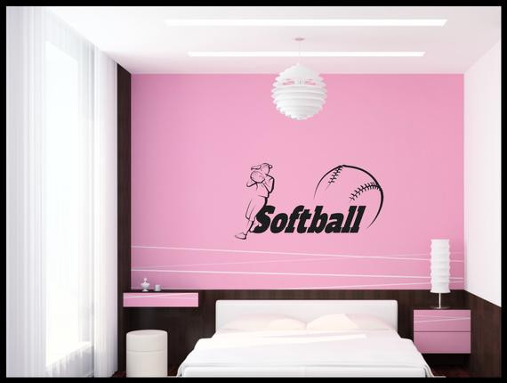 Bedroom Wall Decals Quotes
 Softball teen girl bedroom Wall art wall decal wall