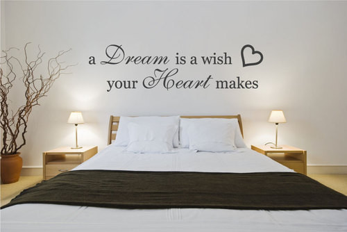 Bedroom Wall Decals Quotes
 Bedroom Wall Decal A Dream is a Wish Your Heart Makes Quote