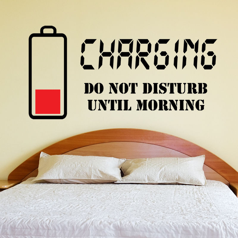 Bedroom Wall Decals Quotes
 Charging Do not disturb Wall Sticker Wall Quote Art Decal
