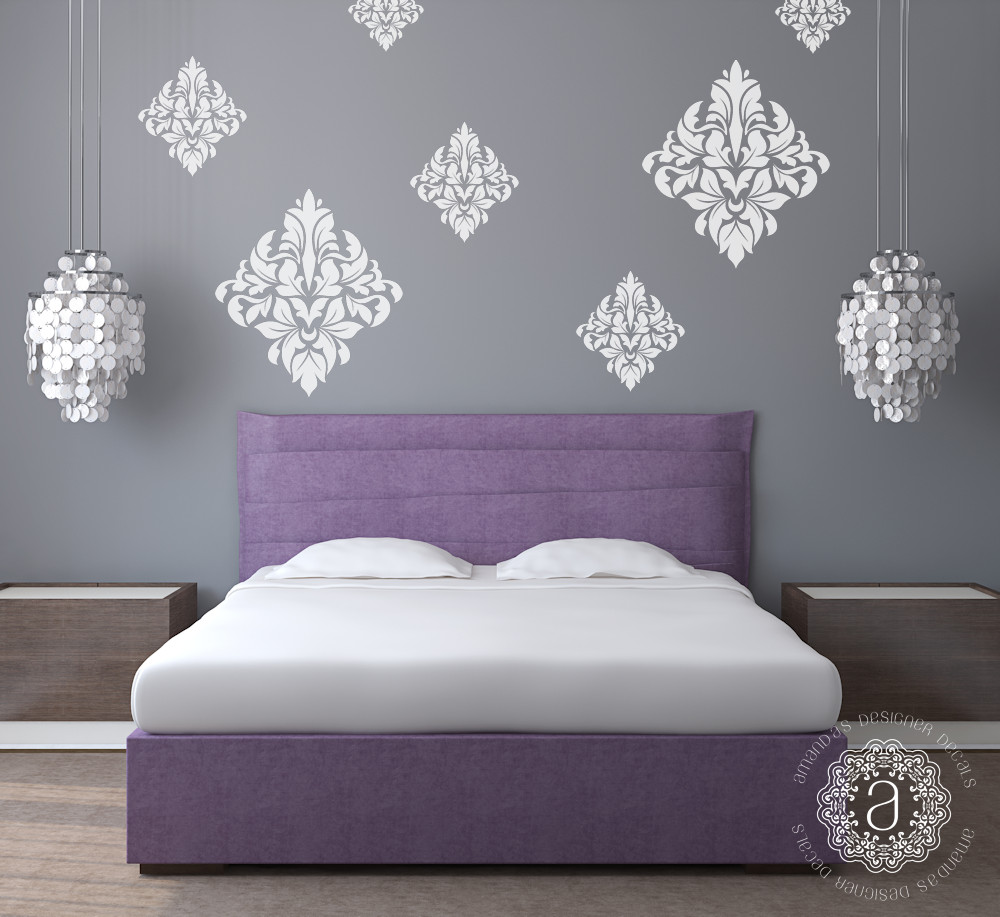 Bedroom Wall Decor Stickers
 Damask Wall Decals Wall Decals for Bedroom Amandas