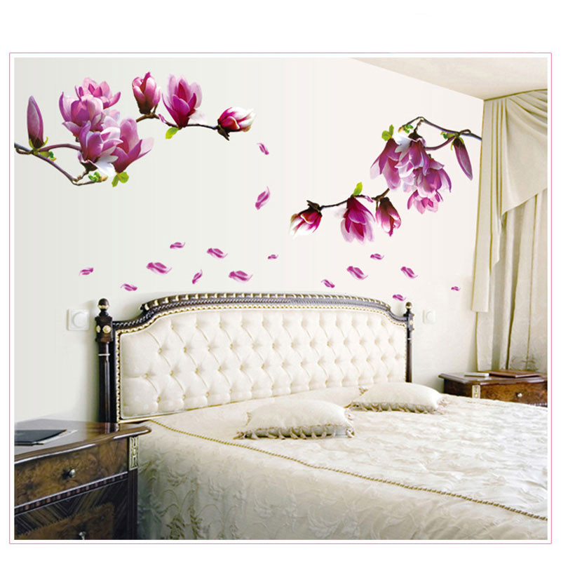Bedroom Wall Decor Stickers
 1PCFlower Wall Sticker 3D Vinyl Wall Decals Living Room