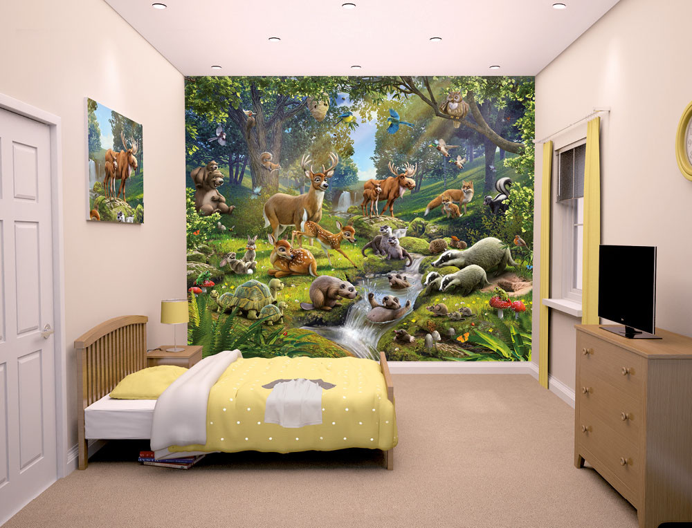 Bedroom Wall Mural
 Animals The Forest Bedroom Mural 10ft X 8ft