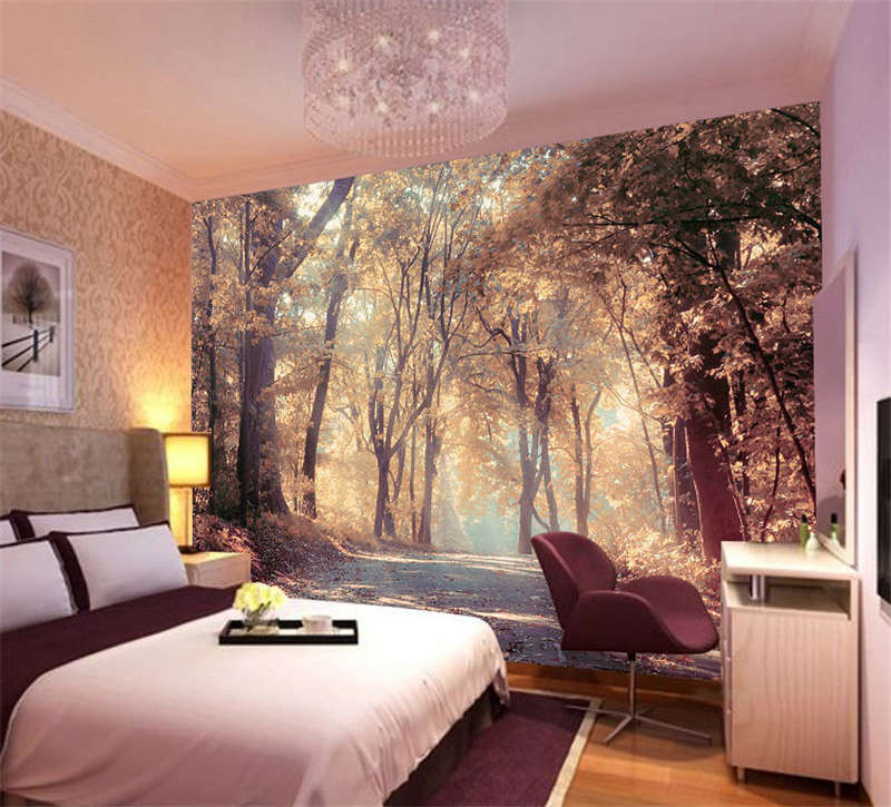 Bedroom Wall Mural
 Colorful Autumn Scenery Full Wall Mural Wallpaper