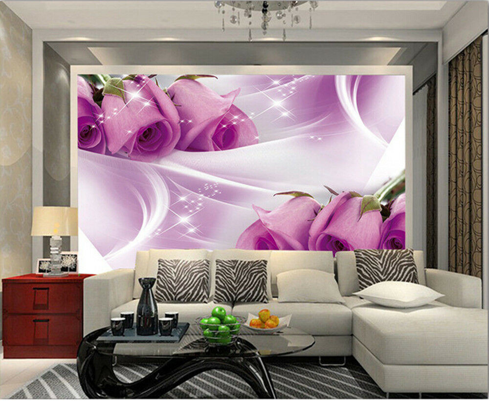 Bedroom Wall Mural
 3D Wallpaper Bedroom Mural Roll Modern luxury Purple Rose