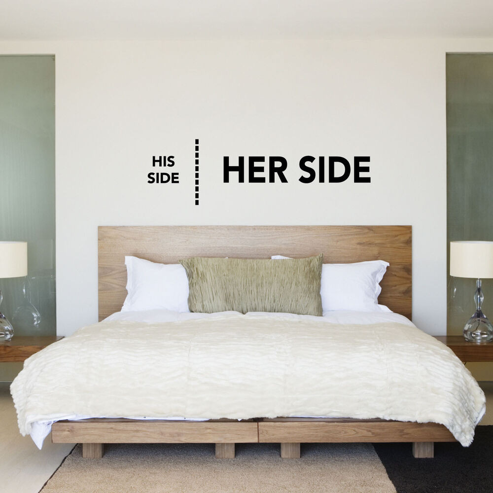 Bedroom Wall Stickers
 His Side Her Side His & Hers Bedroom Wall Sticker Decal