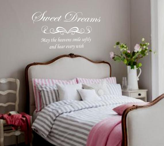 Bedroom Wall Stickers
 Bedroom Wall Decal Sweet dreams Removable Vinyl Lettering