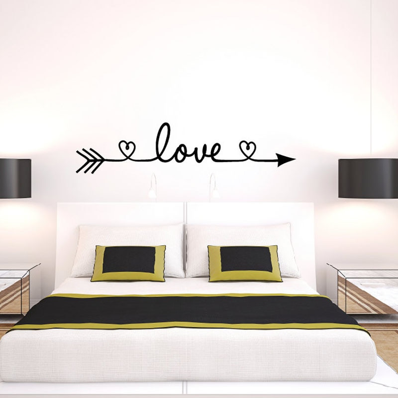 Bedroom Wall Stickers
 New Design Love Arrow Wall Decals Vinyl Removable Bedroom