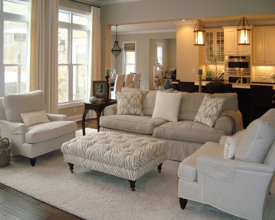 Beige Couch Living Room Ideas
 Neutral living room with overstuffed beige sofa beige