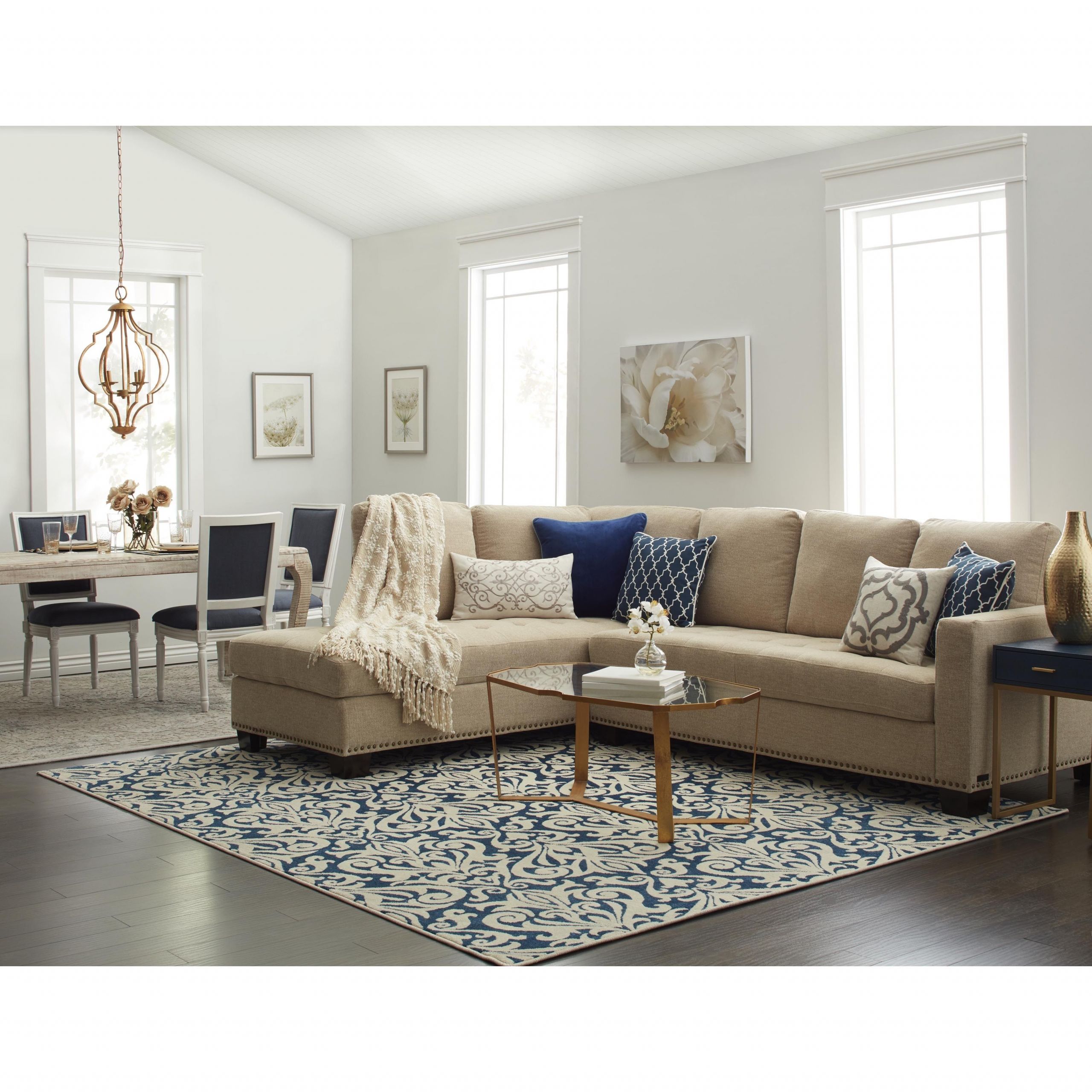 Beige Couch Living Room Ideas
 Abbyson Claridge Fabric Sectional in 2019