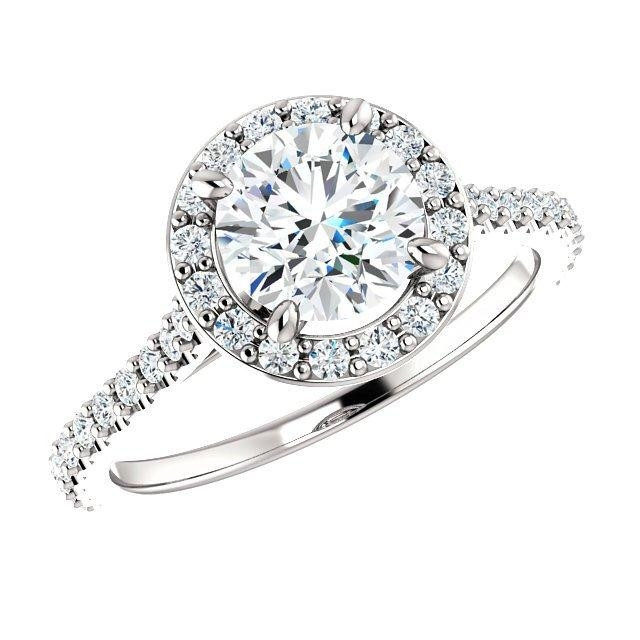 Best Deals On Wedding Rings
 18k White Gold 1 00 Carat Round Diamond Halo Engagement
