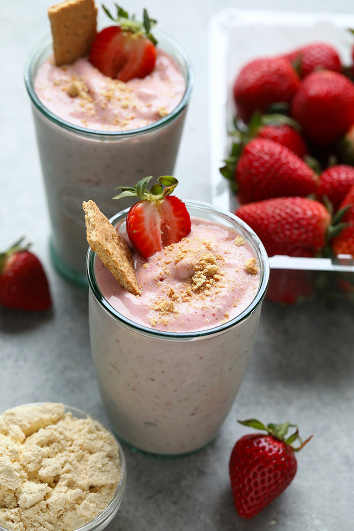 Best Protein Smoothies
 Strawberry Cheesecake Protein Smoothie Fit Foo Finds
