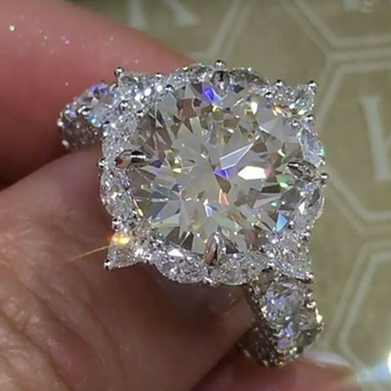 Big Diamond Wedding Rings
 Women Wedding Rings Copper Plated Crystal Ring Jewelry