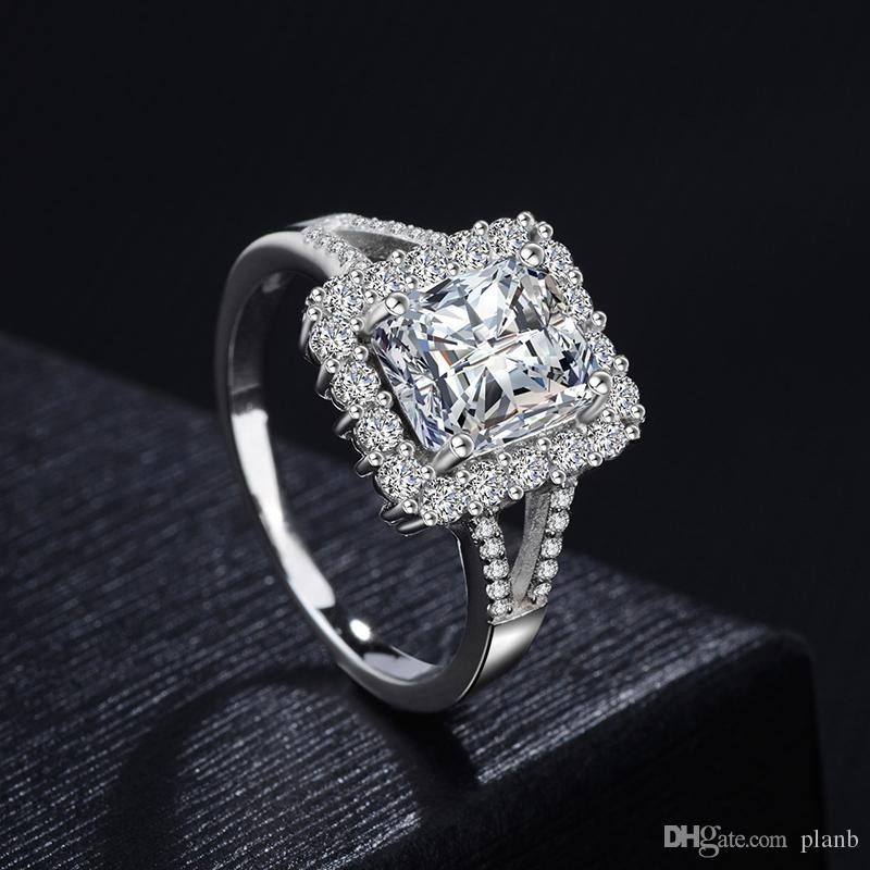 Big Diamond Wedding Rings
 2019 New 2018 Womens Wedding RING 925 Silver With Big