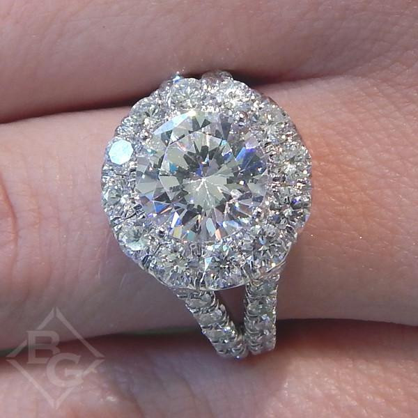 Big Diamond Wedding Rings
 Gabriel "Coco" Round Halo Diamond Engagement Ring
