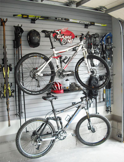 Bike Organization Garage
 Handiwall Slatwall garage storage system