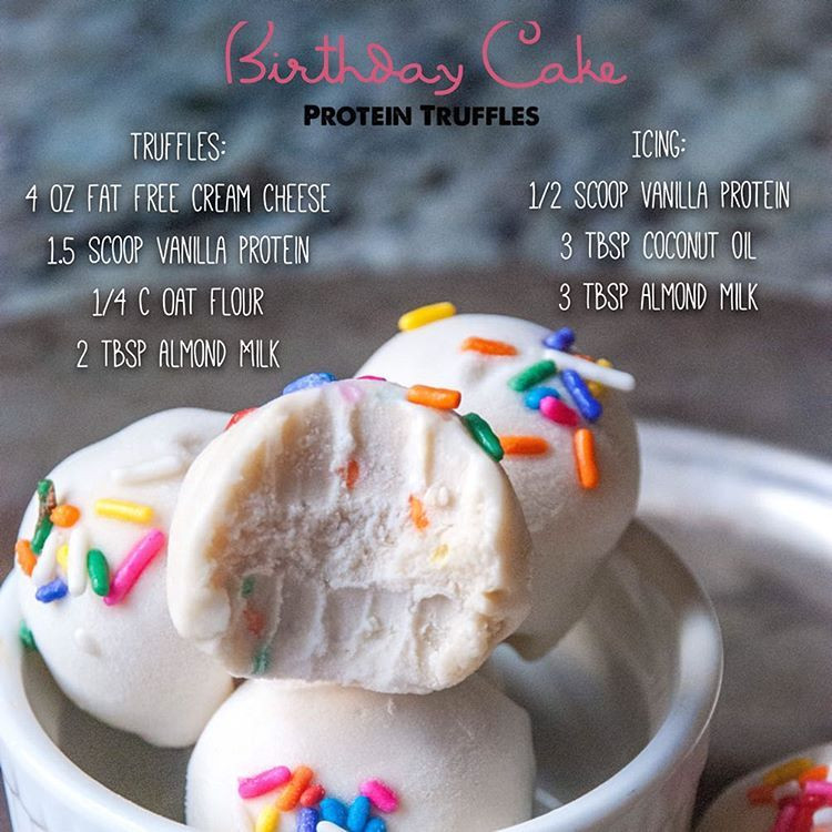 Birthday Cake Protein Powder Recipes
 Birthday Cake Protein Truffles Balls Bites fat free cream