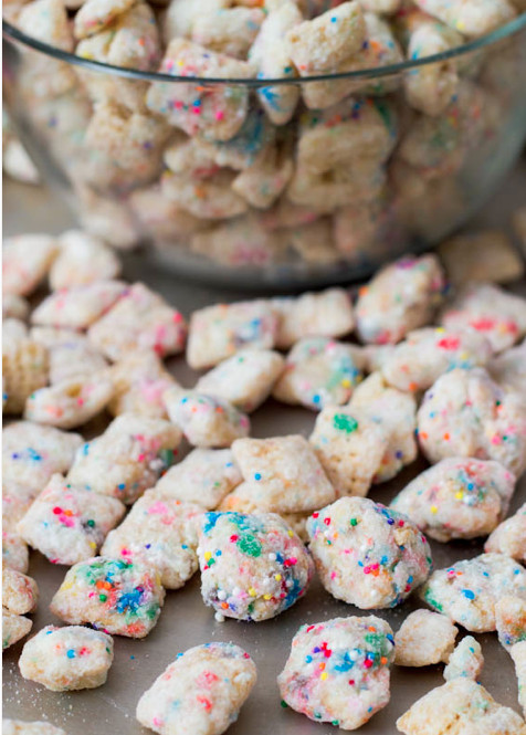 Birthday Cake Puppy Chow
 Cooking Pinterest Funfetti Birthday Cake Puppy Chow Recipe