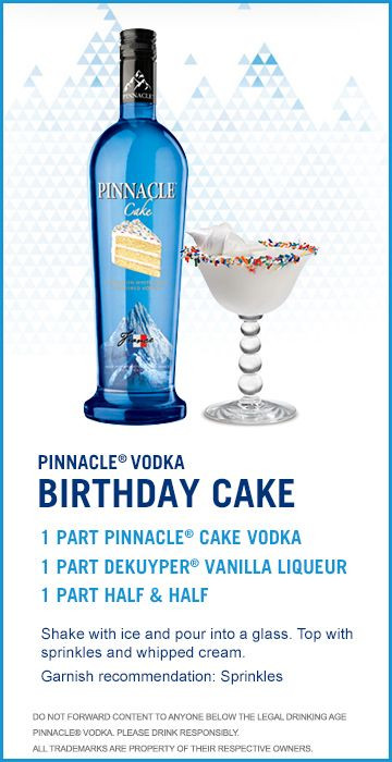 Birthday Cake Vodka Recipes
 Check out this Pinnacle Vodka Drink Recipe Birthday Cake