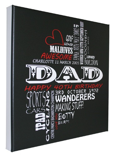 Birthday Gift For Dad Who Has Everything
 Dad Personalised Canvas Print A perfect birthday t for