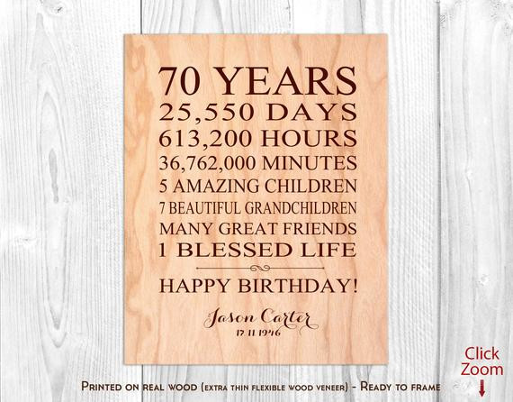 Birthday Gift Ideas For 70 Year Old Woman
 70th Birthday Gifts for Men 70 Year Birthday Gift for