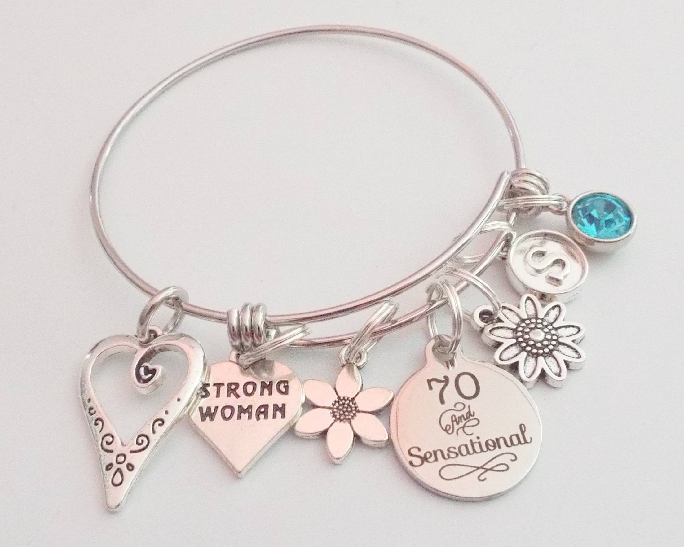 Birthday Gift Ideas For 70 Year Old Woman
 Happy 70th Birthday Charm Bracelet Gift for 70th Birthday