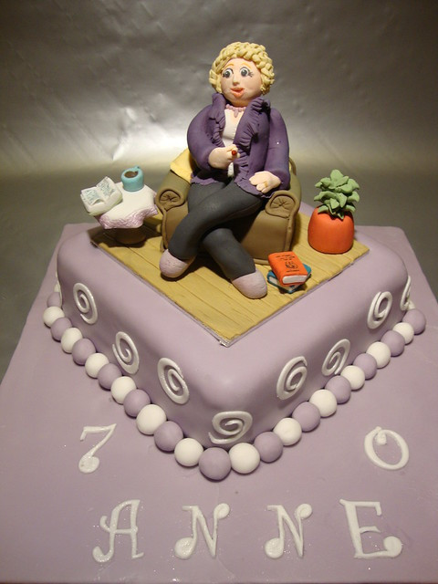 Birthday Gift Ideas For 70 Year Old Woman
 70th birthday cake with woman in armchair