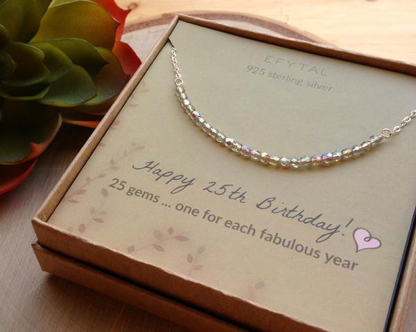 Birthday Gift Ideas For Girlfriend Age 25
 25th Birthday Gifts for Girls Sterling Silver Necklace