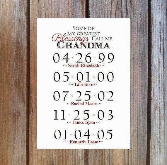 Birthday Gift Ideas For Grandma From Grandchildren
 GRANDMA GIFT Grandchildren Birthday Dates by