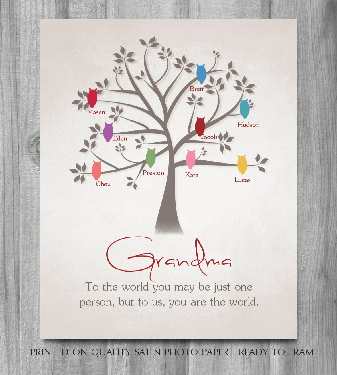 Birthday Gift Ideas For Grandma From Grandchildren
 GRANDMA Birthday GIFT Owls Grandkids Mothers Day Personalized